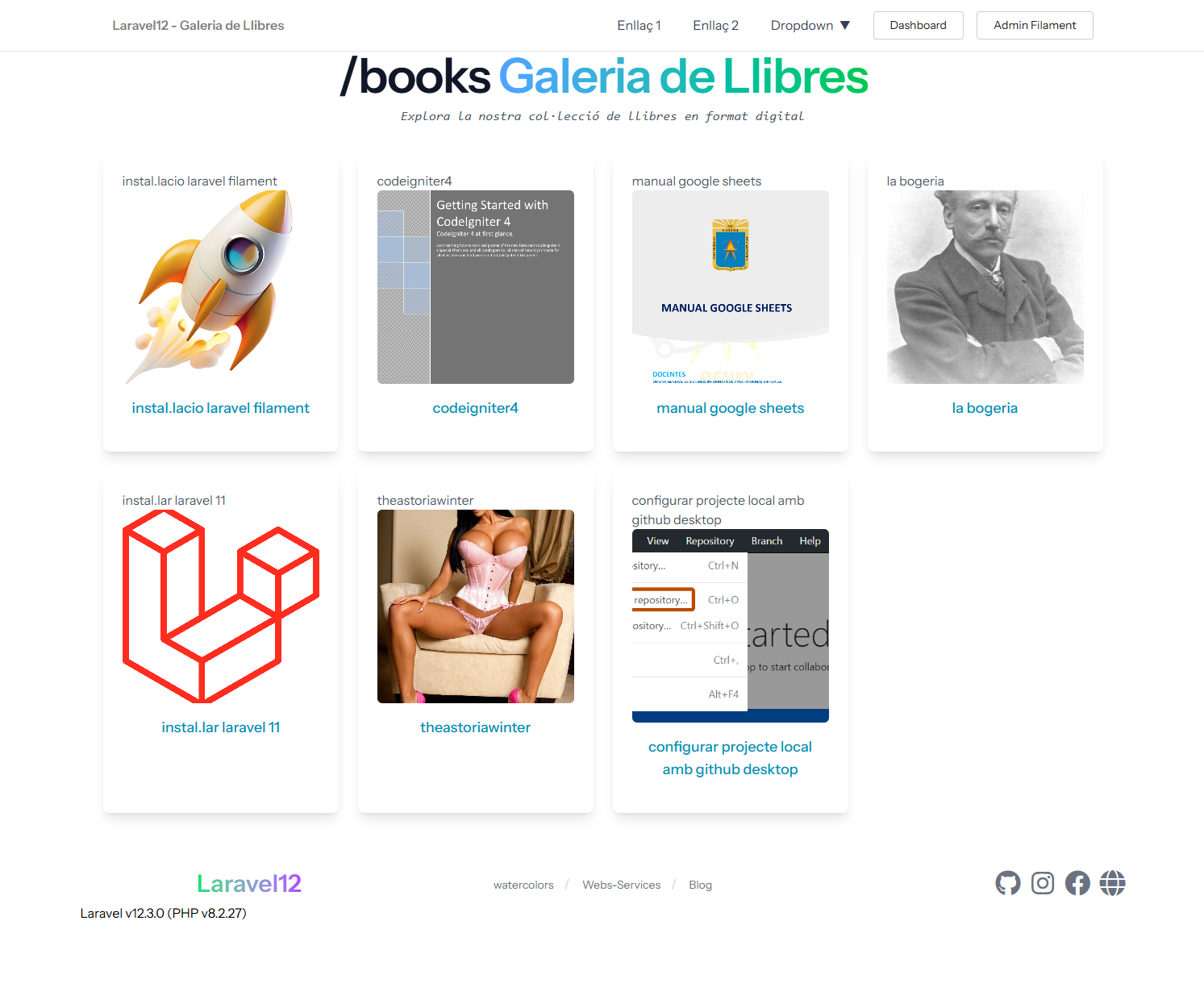 pagina /books al projecte laravel12.test 